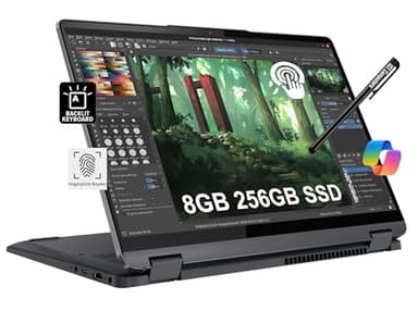 Lenovo IdeaPad Flex 5i 2-in-1 Laptop (14" FHD+ Touchscreen, Intel Core i3-1215U, 8GB RAM, 256GB SSD) Convertible, Fingerprint, FHD Webcam, 9-Hr Battery Life, IST Pen, Win 11 Home in S Mode, Grey