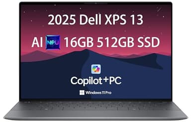 2025 Dell XPS 13 9345 Laptop, Copilot+ AI PC (13.4" FHD+ 120Hz, Snapdragon X Plus (> Intel i7-1355U), 16GB 8448MT/s RAM, 512GB SSD), Thin & Light, 27 Hours Battery Life, IR Webcam, Wi-Fi 7, Win 11 Pro