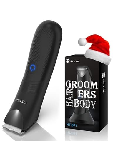 Manscape Trimmer for Men - No Nicks Electric Razor-Shaver for Balls/Pubic/Groin/Legs/Chest Hair Removal w/Light & Ceramic Blade, IPX7 Waterproof Full Body Hair Groomer USB-C Charging, Gifts for men