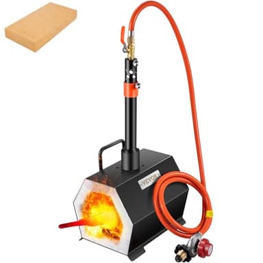 VEVOR Propane Forge Portable, Single Burner 2600°F Metal and Knife Forge, Large Capacity Blacksmithing Farrier Forges, Gas Forging Tools and Equipment, Complete Mini Forge Kit