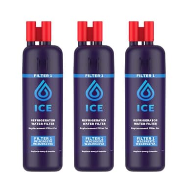 BELVITA Plus NSF/ANSI 53 Certified Water Filter Compatible with W10295370A, EDR1RXD1, WHR1RXD1, KAD1RXD1, Filter 1, W10295370, P4RFWB, P8RFWB2L, 46-9930, 46-9081 Refrigerator Water Filter, 3 Pack