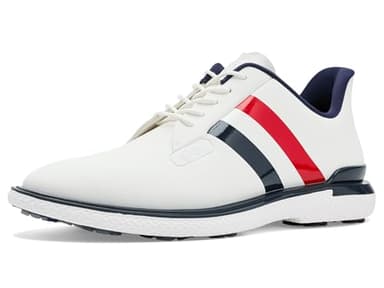 GFORE Men's Gallivan2R Stripe Golf Shoes Sneaker, Snow/Twilight 1, 9.5
