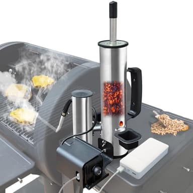 Cold Smoke Generator for BBQ Grills & Smokers – Boost Smoke Output & Flavor, Heavy-Duty Stainless Steel Cold Smoker Attachment for Meat, Cheese, Salmon，Fish, Bacon,Fits Traeger, Pit Boss,Weber Ect.