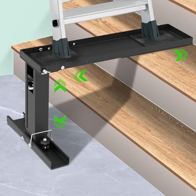 Ladder Leveler Heavy-Duty Stabilizer & Leveler with 880lbs Capacity, Adjustable Height/Length for Extension Ladders, Non-Slip Feet（Black）