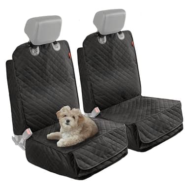 Lusso Gear Dog Car Seat Cover for Front Seat (2 Pack) - 100% Waterproof, Nonslip - Full Protection for Passenger Chair, Captain Chairs - Rear Seat Protector for Dogs - Fits Cars, Trucks, SUVs