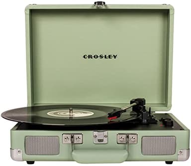 Crosley CR8005F-MT Cruiser Plus Vintage 3-Speed Bluetooth in/Out Suitcase Vinyl Record Player Turntable, Mint