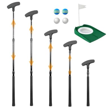 Adjustable Golf Putter, Two-Way Kids Putter for Right & Left Handed, Mini Golf Set for Youth & Junior - 1 Kids Golf Club with 4 Golf Balls & Cup with Flag, Golf Putters for Men for Golfer