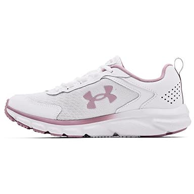 Under Armour Women's Charged Assert 9, White (113)/Mauve Pink, 9.5 M US