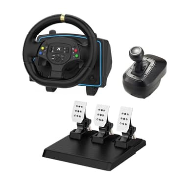 DOYO Gaming Steering Wheel with Pedals and Shifter, 1080° Racing Wheel with Paddle Shifters, Vibration Feedback, Steering Wheel for PC, PS4, Xbox One, Xbox Series X|S, PS3 and Switch