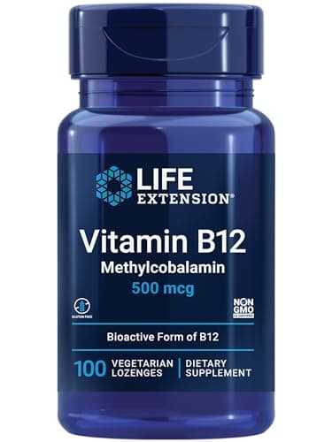 Life Extension Vitamin B12 Methylcobalamin 500mcg - Vitamin B12 Supplement for General Energy and Brain Health - Sugar Free Vegetarian Lozenges Dissolve in Your Mouth - Once Daily - 100 Count