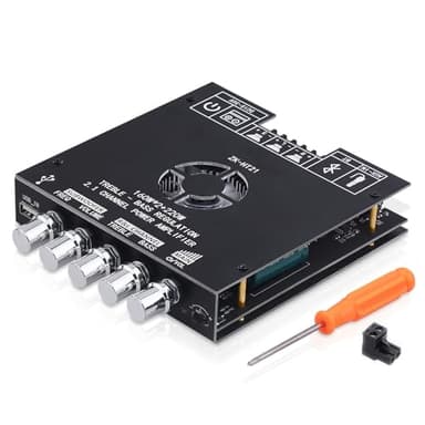 Bluetooth Amplifier Board, ZK-HT21 2.1 Channel 160W x 2+220W Subwoofer Stereo Mini Audio Power Amplifier Module TDA7498E HiFi Chips,BT USB AUX Input DC 15-36V for DIY Home Speakers