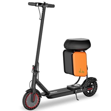 Folding Electric Scooter for Adults with Seat - 19MPH & 21-Mile Range, 350W Motor, 8.5" Solid Tires with App Control & Dual Brake System - UL2272 Certified Commuter E-Scooter with Storage Bag