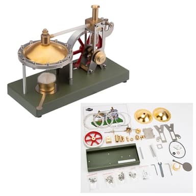 ConGamefun Steam Engine Kit, DIY Assembly Retro Vertical Metal Steam Engine Model with Spherical Boiler - Build Your Own Steam Engine-2024 (KIT Version)