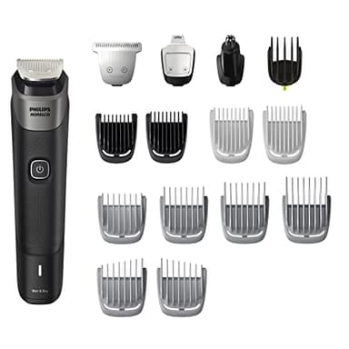 Philips Norelco Multigroom 5000 Series, All-in-One Trimmer and Hair Clipper, 18-Piece Men's Grooming Kit for Beard, Face, Hair, Body and Intimate Areas, No Blade Oil Needed, Model MG5910/49
