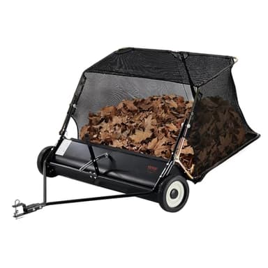 VEVOR 52 in Tow Behind Lawn Sweeper, 26 cu.ft. Large Yard Sweeper, Adjustable Sweeping Height, Heavy Duty Leaf & Grass Collector with Dumping Rope, Pull Behind Sweepers for Debris Grass Clippings