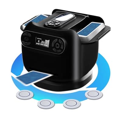 2026 Automatic Card Shuffler and Dealer Machine, 2-in-1 Smart 360°Rotating Card Dealer and Shuffler Machine, Super Quiet, Safer, Various Card Games for Home and Club-Black