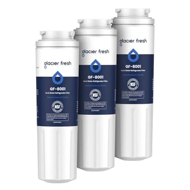 GLACIER FRESH UKF8001 Compatible with Whirlpool Refrigerator Water Filter 4, EDR4RXD1, EveryDrop Filter 4, 4396395, Maytag UKF8001, UKF8001AXX, WHR4RXD1, KAD4RXD1, 46-9006, Puriclean II, Pack of 3