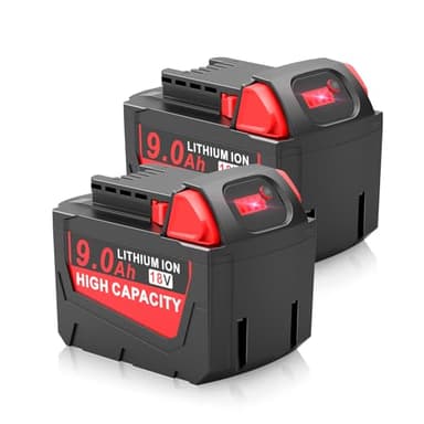 Stairlie 2 Pack 9.0Ah 18V Battery Compatible for Milwaukee WK1890 Mk-18 Tools, Compatible with 48-11-1840, 48-11-1828, 48-11-1820, 48-11-1815, 48-11-1850, 48-11-1890, 2646-22CT Cordless Power Tools