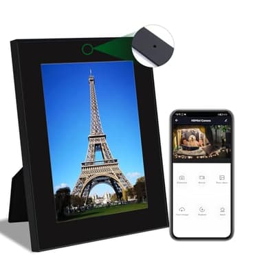 icamdoor Hidden Camera Photo Frame - WiFi Spy Cam with Remote Viewing - 1080P FHD Nanny Cam for Indoor Security, Wireless Video Recorder