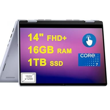 DELL Inspiron 14 7440 2-in-1 Laptop 14" FHD+ Anti-Glare Touchscreen Intel 10-core Core 7 150U Processor 16GB RAM 1TB SSD Backlit FHD Camera ExpressCharge MaxxAudio Pro Win11 Blue
