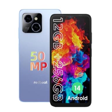 redbeat Unlocked Android 14Gaming Phone, Cell Phone Octa-Core Processor 6.6in HD Display, 12GB RAM 256GB ROM Expandable 1TB, 5000mAh Battery/50MP Camerca/4G LTE Dual SIM/Fingerprint Lock