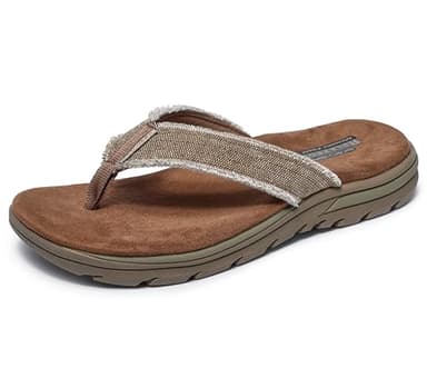 Skechers Men's Bosnia Flip-Flop, Tan, 12