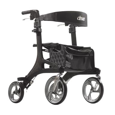 Drive Medical RTL10266CF Nitro Elite CF Foldable Rollator Walker with Seat, Black