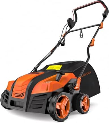 16” Artificial Turf Vacuum, 1800w Grass Sweeper 15 Amp Lawn Sweeper Yard Power Brush with 45L Removable Leaf Collection Bag, Quick-Fold, Keeps Clear Sweepy Box, Orange