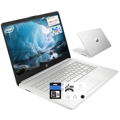 HP 14" Student-Laptop Back to School, Quad Core Intel Processor N150(Up to 3.6GHz) 16GB RAM 384GB Storage(128GB UFS + 256GB SD Card) Laptops for Student with 1-Y office365 Win11