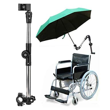 Wheelchair Umbrella Mount Holder, Umbrella Holder for Wheelchair, Sun Umbrella Clamp for wheelchairs, for Wheelchair Handlebars with Diameter of 20mm, Wheelchair Accessory