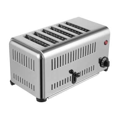 6 Slice Commercial Toaster, 1680W Bread Baking Machine with 5 Bread Shade Settings Electric Toaster Machine with Crumb Tray 5 Minutes Timier Rapid Toaster for Home and Dessert Store