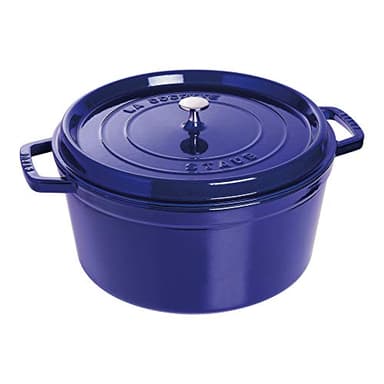Staub Cast Iron 9-qt Round Cocotte - Dark Blue, Made in France
