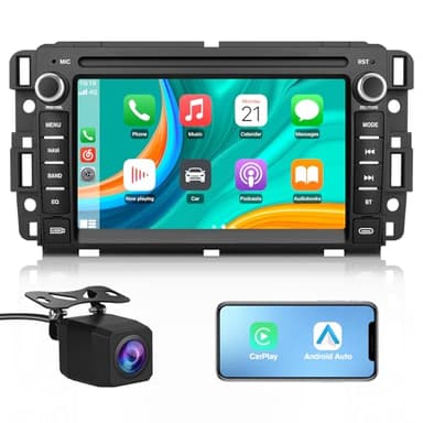 Vratzn Car Radio Stereo for Chevrolet Silverado GMC Sierra Yukon 2007-2013 Android 13 CarPlay Android Auto GPS Navigation Bluetooth Touch Screen Head Unit with Backup Camera