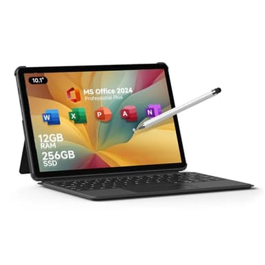 EYY 10.1" 2 in 1 Tablet/Laptop Computer, 12GB RAM+256GB SSD, Win 11 Touchscreen Laptops with Stylus and Keyboard, Intel M3-8100Y Processor(up to 3.40GHz), WiFi 5, BT 5, HDMI, Dual Camera, Gray
