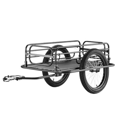 VEVOR Bike Cargo Trailer, 275 lbs Load Capacity, Foldable Compact Storage & Quick Release with Universal Hitch, 20" Wheels, Fits Most Bike Wheels, Carbon Steel Frame, Heavy-Duty Bicycle Wagon Cart