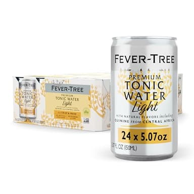 Fever-Tree Light Tonic Water – Premium Low-Calorie Mixer for Cocktails and Mocktails, 24 x 5.1 Cans – Naturally Sourced, Non-GMO
