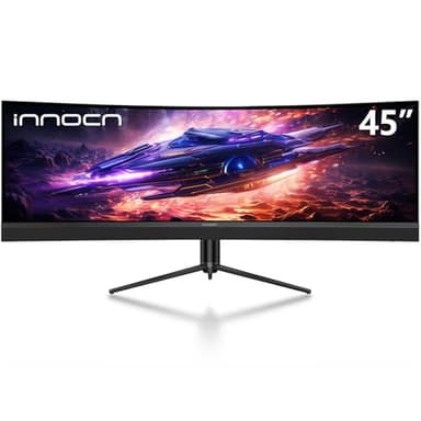 INNOCN 45C1R 45 Inch 5120 x 1440p Ultrawide Curved Gaming Monitor, R1500, HDR400, USB Type-C 90W Power Delivery, PIP/PBP, Built-in Speaker, Height Adjustable, Black