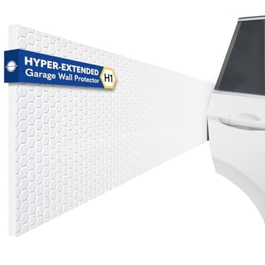 Garage Planet H1 Garage Wall Protector Car Door Wall Protector, Tool-Free, Designed in Australia (White, 2 Pack)