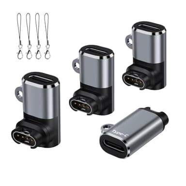 USB C to Garmin Watch Charger Cable Adapter 4-Pack,Type-C Garmin Charging Cord Adapt for Fenix 8 7 7X 6 Pro Solar,Vivoactive 6 5 4S,Venu 3 3S SQ,Forerunner 165/55/970/965/265,Tactix,Instinct 3,Epix 2