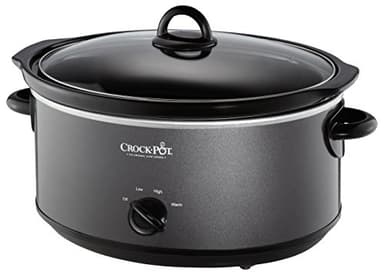 Crock-Pot 7-Quart Manual Slow Cooker, Family Size Serves 8+ People or Fits 6-lb Roast, Removable Stoneware with Warming Setting, Dishwasher Safe for Easy Cleanup, Charcoal