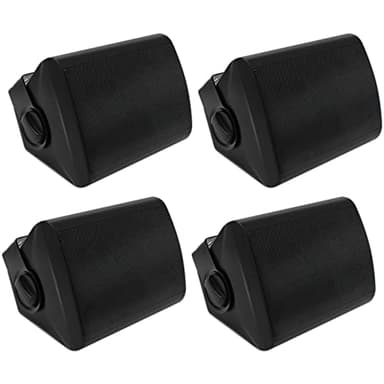 Herdio 5.25 Inches 600 Watts Passive Indoor Outdoor Speakers Wired Waterproof,Wall Mount Speakers with Loud Volume Suitable for Patio,Garden Home Theater,Black (2 Pairs)