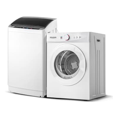 ROVSUN 1.8CuFt Portable Clothes Dryer and 17.8LBS Full-Automatic Washing Machine Set, Compact Laundry Washer and Dryer Combo Set with Stainless Steel Inner Tub, for Apartment, Dorms, Home