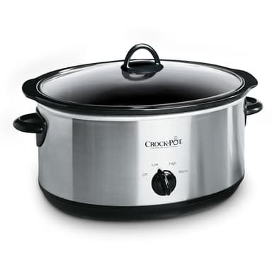 Crock-Pot 7 Quart Oval Manual Slow Cooker, Stainless Steel (SCV700-S-BR), Versatile Cookware for Large Families or Entertaining
