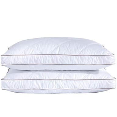 puredown® Goose Feathers and Down Pillow for Sleeping Gusseted Bed Hotel Collection Pillows, King, Set of 2