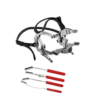 Equine Dental Speculum Millennium Horse Mouth Gag with 4-Piece Equine Float Set – Full Veterinary Dental Kit for Horses – Stainless Steel Mouth Opener with Rasp Floats for Equine Dentistry & Oral Care