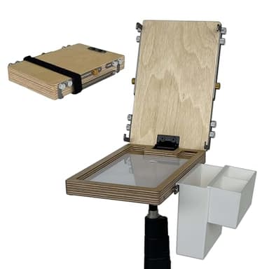 HHMKK Portable Easel for Plein Air Painting Pochade Box with Smooth Surface, Adjust Wooden Tabletop Easel for Artist Student