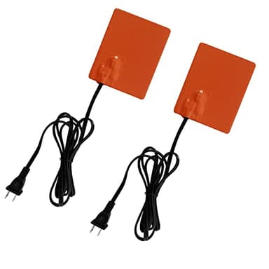 KENUOS 2PCS Engine Block Heater Oil Pan Heater Pad with Thermostat 120V 150W 4 X 5 Inch 3M Self-Adhesive Metal Surface Dipstick Engine Block Silicone Heating Pad with 68 Inch Long Power Cord