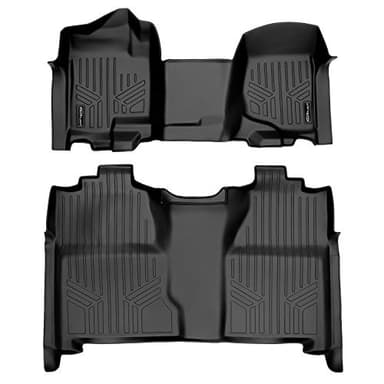 SMARTLINER Custom Fit Floor Mats 2 Row Liner Set Compatible with 2007-2013 Chevrolet Silverado 1500