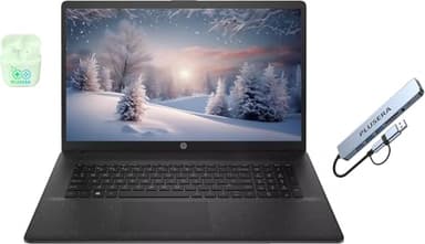 HP 17.3" Business Laptop Computer, 10-Core Intel Core i5, Windows 11 Pro Laptop with Microsoft Office Lifetime Suite, PLUSERA Earphones, Black (Intel Core i5, 32GB RAM | 1.2TB Storage)