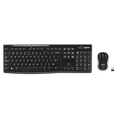 Logitech MK270 Wireless Keyboard and Mouse Combo for Windows, 2.4 GHz Wireless, Compact Mouse, 8 Multimedia and Shortcut Keys, 2-Year Battery Life, for PC, Laptop - Black